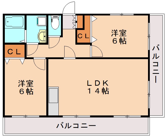 飯塚市新飯塚のマンションの間取り