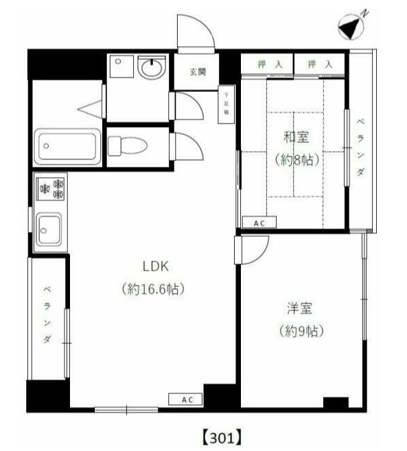 台東区根岸のマンションの間取り