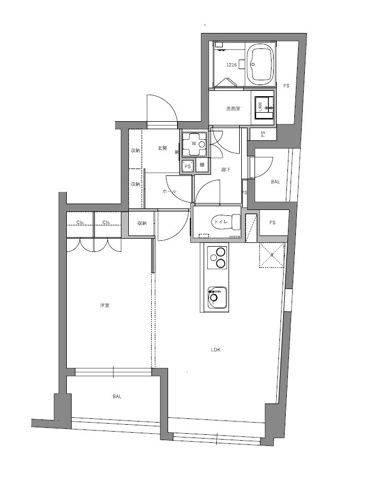 港区赤坂のマンションの間取り