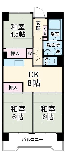 ビレッジハウス笠寺タワー1号棟の間取り