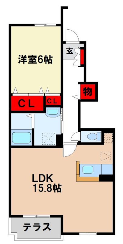 太宰府市吉松のアパートの間取り