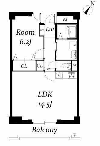 千葉市稲毛区稲毛東のマンションの間取り