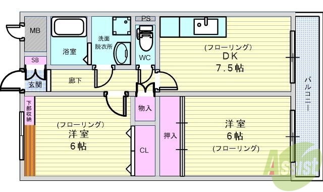 アルカディア箕輪の間取り