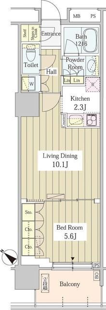 中野区東中野のマンションの間取り