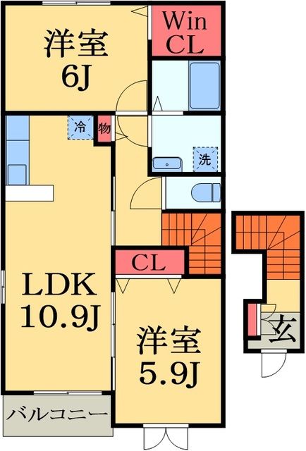 佐倉市大蛇町のアパートの間取り