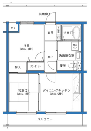 鶴ヶ島新町ハイツの間取り