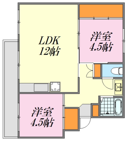 廿日市市阿品台西のマンションの間取り