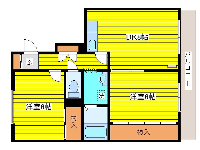 札幌市東区北十七条東のマンションの間取り