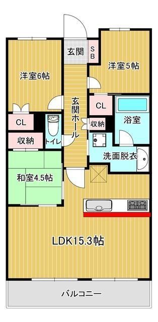 越谷市レイクタウンのマンションの間取り