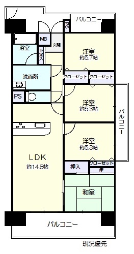 グランフォレスト西津田の間取り