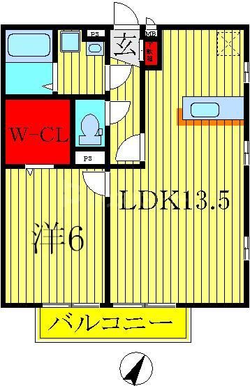 柏市根戸のアパートの間取り