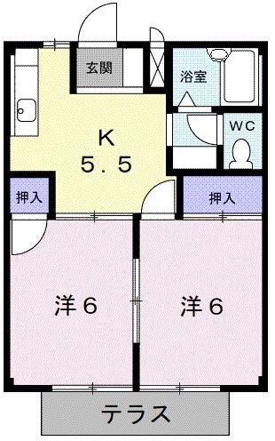 桑名市大字和泉のアパートの間取り