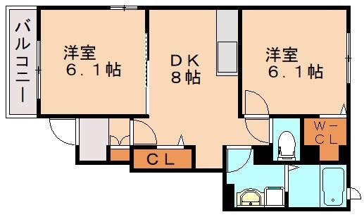 飯塚市鯰田のアパートの間取り