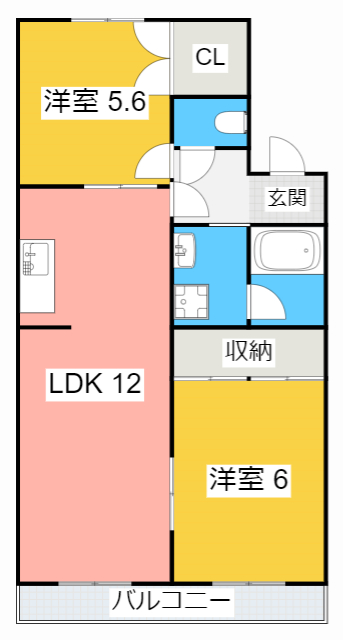 知立市八ツ田町のアパートの間取り