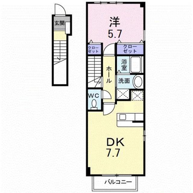 鳥栖市あさひ新町のアパートの間取り