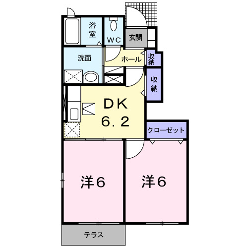 出水市上知識町のアパートの間取り