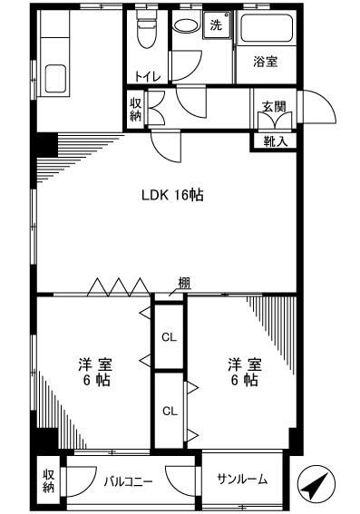 中央区日本橋蛎殻町のマンションの間取り