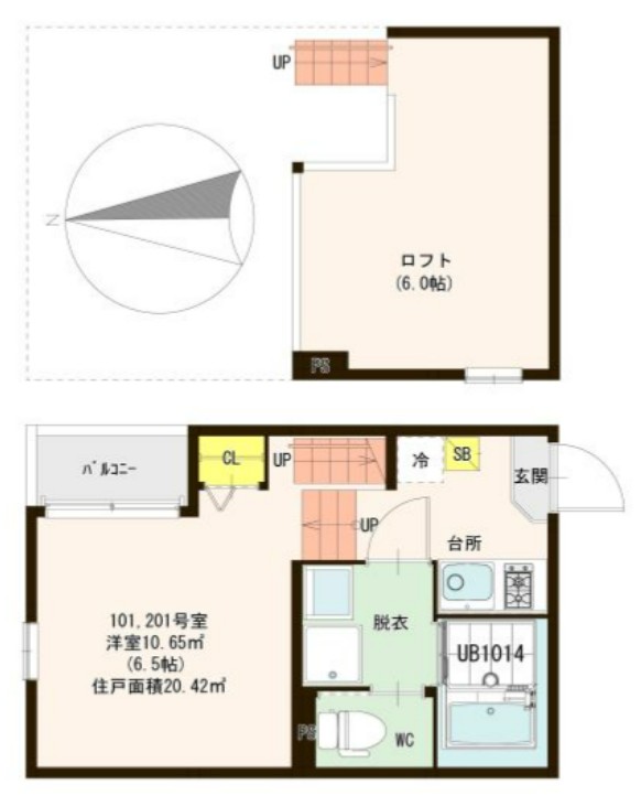 京都市伏見区醍醐和泉町のアパートの間取り