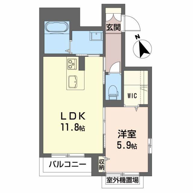 徳島市南二軒屋町のマンションの間取り