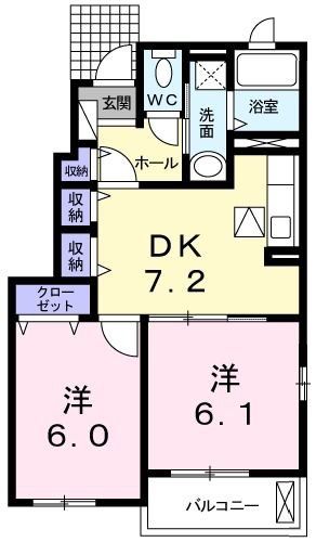 川越市大字下広谷のアパートの間取り