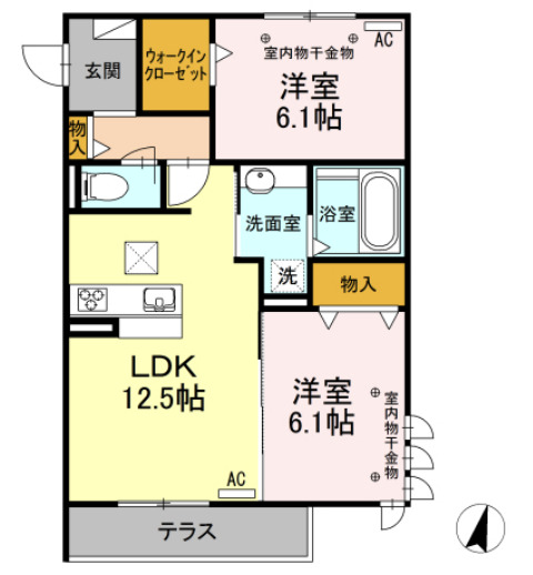 Recente和田　B棟の間取り