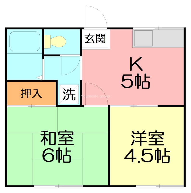 厚木市戸田のアパートの間取り