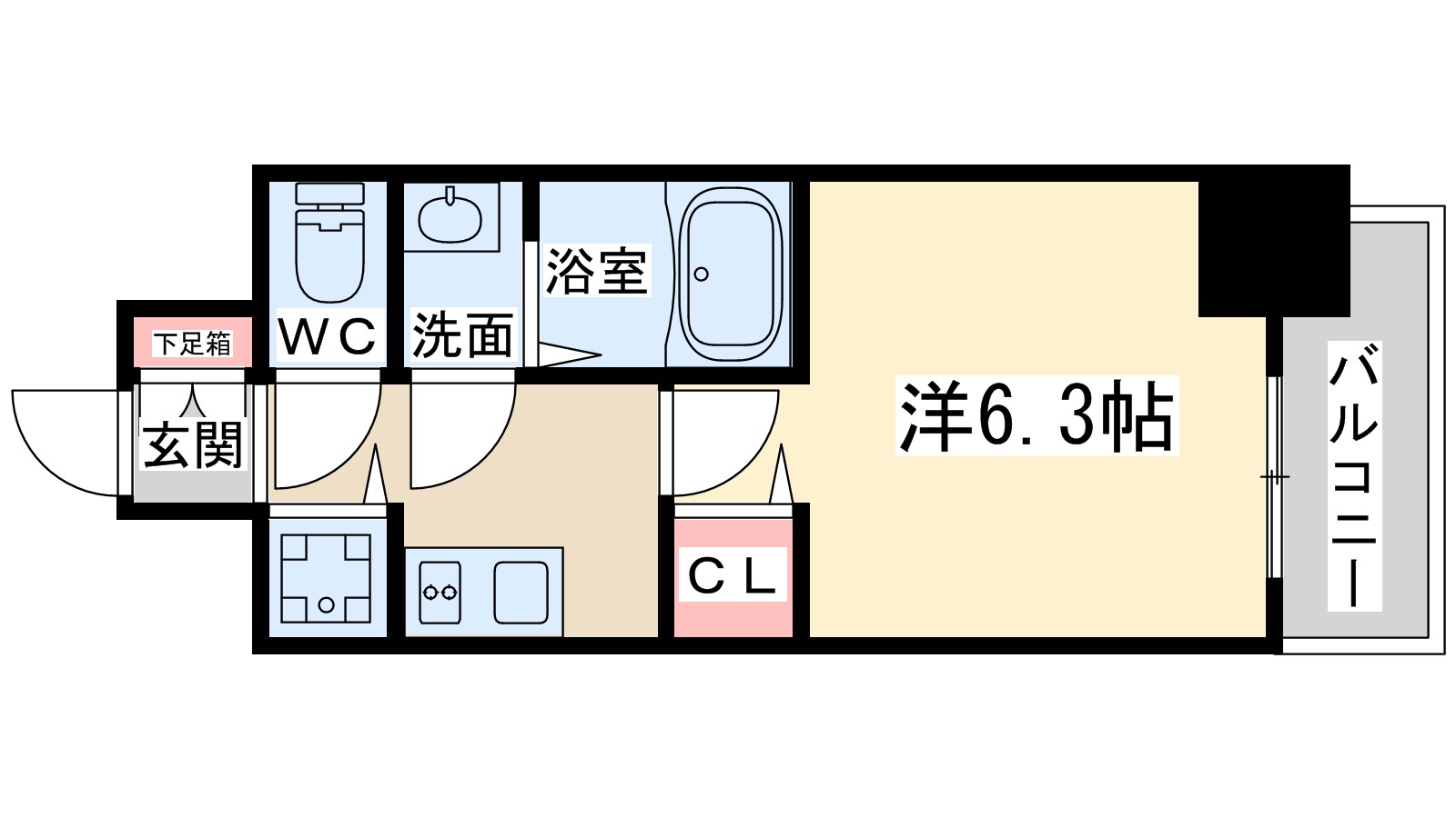 プレサンス扇町駅前の間取り