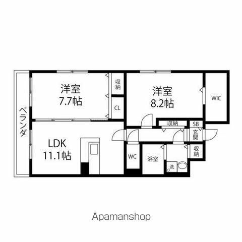 ＪＲ仙山線 北山駅 バス乗車時間：13分 最寄りバス停で下車 徒歩2分 5階建 築16年の間取り写真