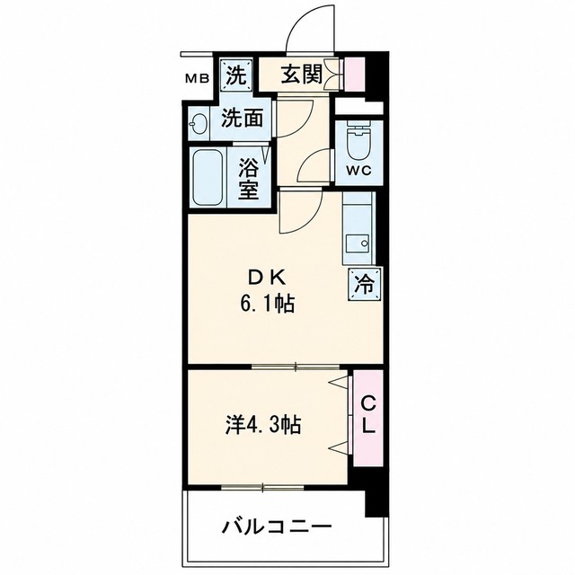 近鉄南大阪線 河堀口駅 徒歩3分 10階建 築1年の間取り写真
