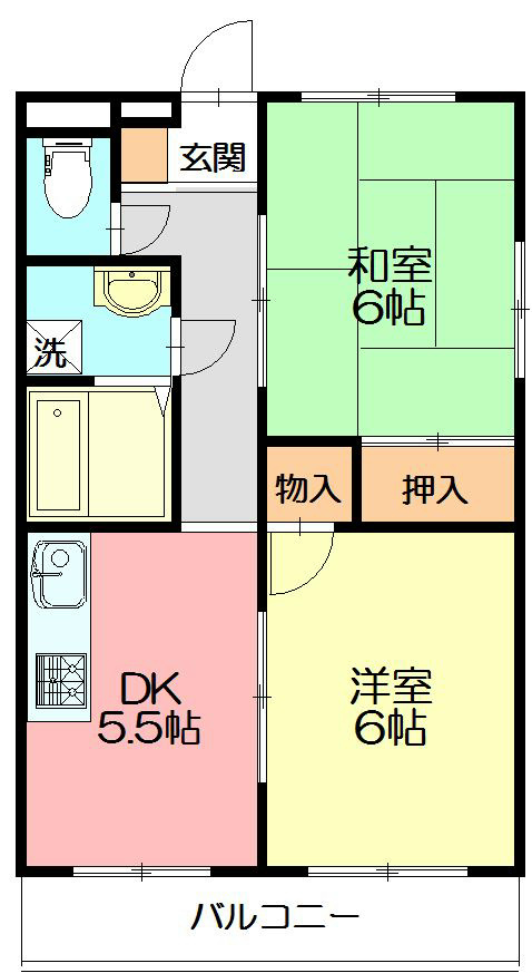 ＪＲ横須賀線 東戸塚駅 バス乗車時間：4分 最寄りバス停で下車 徒歩4分 3階建 築38年の間取り写真