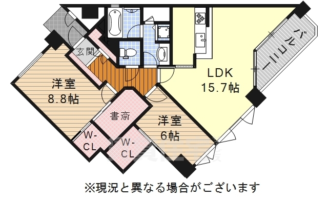 地下鉄名城線 総合リハビリセンター駅 徒歩4分 5階建 築22年の間取り写真