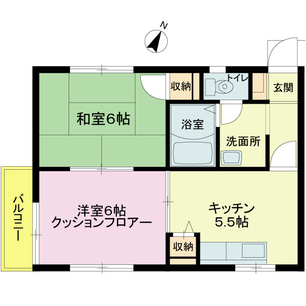 横浜市旭区本村町のアパートの間取り