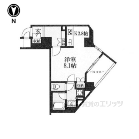 京都市下京区柿本町のマンションの間取り