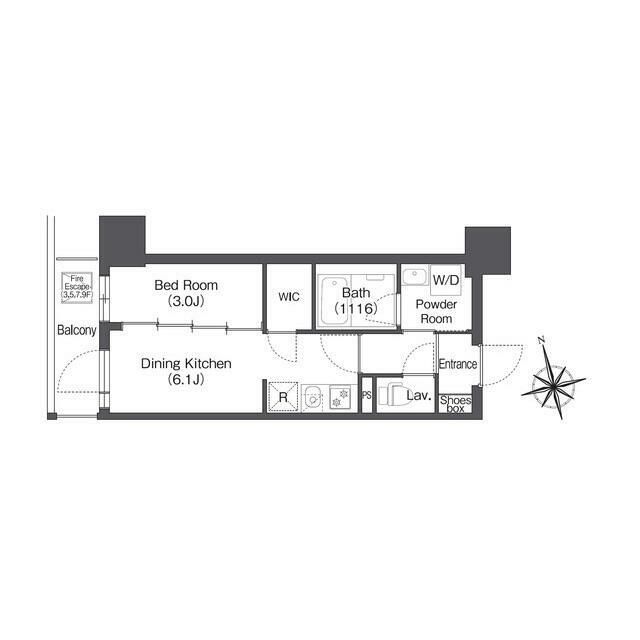 新宿区原町のマンションの間取り