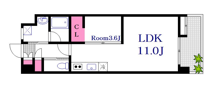 広島市東区牛田南のマンションの間取り