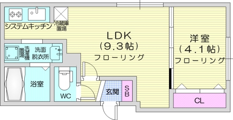 札幌市北区北三十条西のマンションの間取り