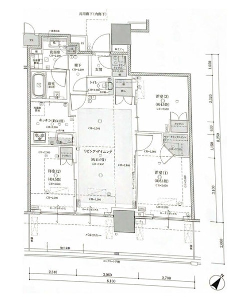 東京都江東区有明１（マンション）の賃貸物件の間取り