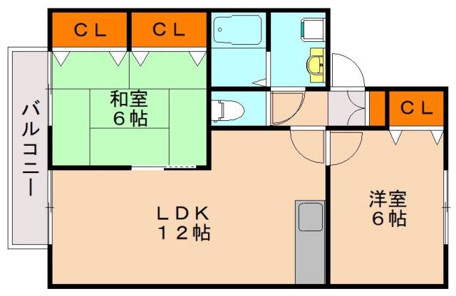 大野城市月の浦のアパートの間取り