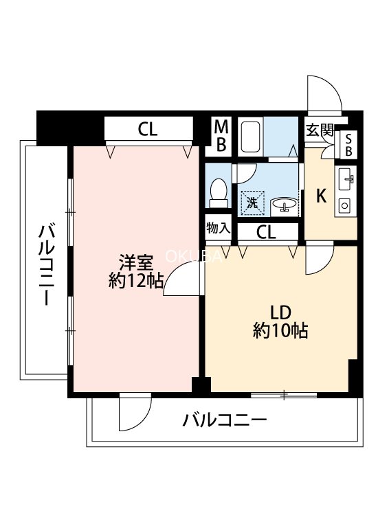 熊本市中央区水前寺のマンションの間取り