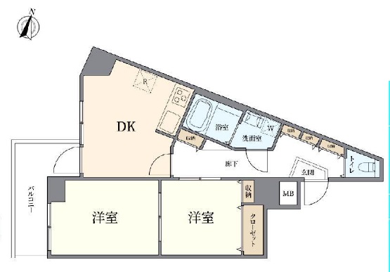 荒川区西日暮里のマンションの間取り