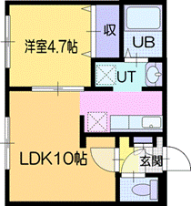 江別市野幌若葉町のマンションの間取り