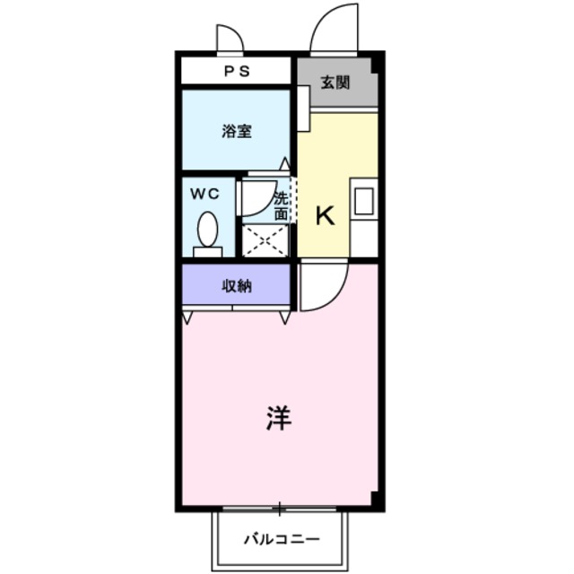 海南市岡田のアパートの間取り