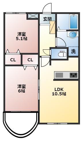 ＪＲ総武線 東船橋駅 徒歩3分 2階建 築22年の間取り写真