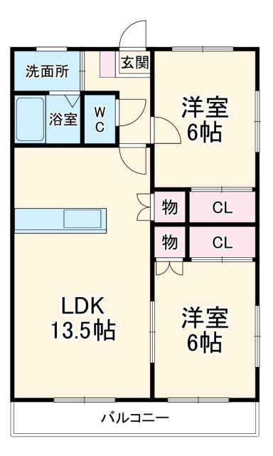 浜松市浜名区尾野のマンションの間取り