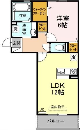 鹿児島市坂元町のアパートの間取り