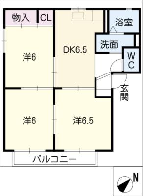 ドミール藤塚　Ｂ棟の間取り