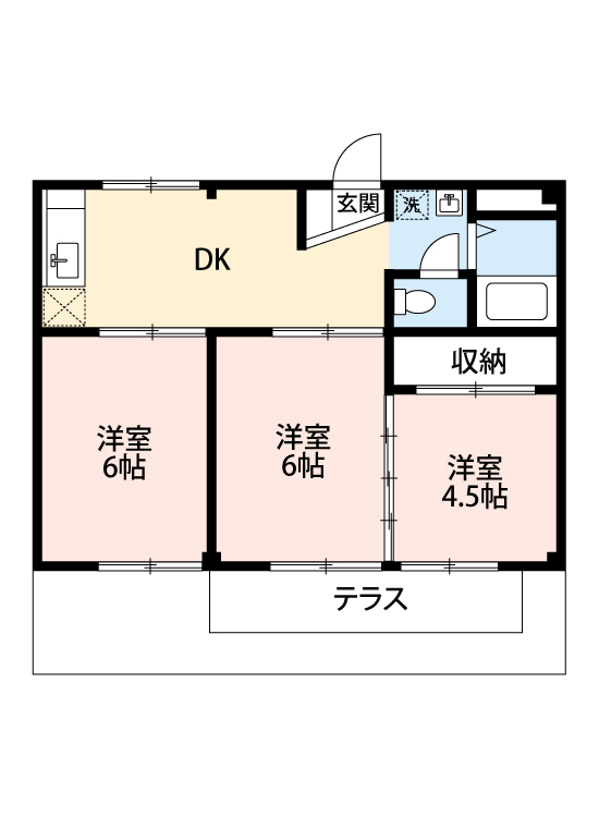 大野城市仲畑のアパートの間取り