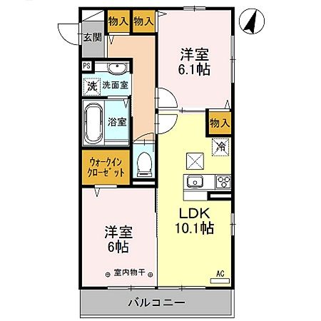 東松山市大字宮鼻のアパートの間取り