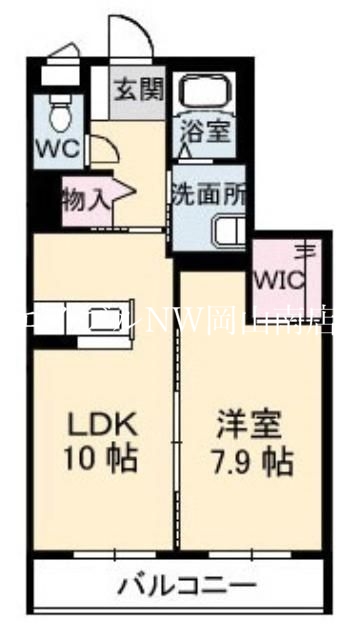 玉野市玉のマンションの間取り