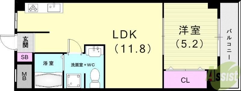 アビータ・ミオ神戸岡本の間取り